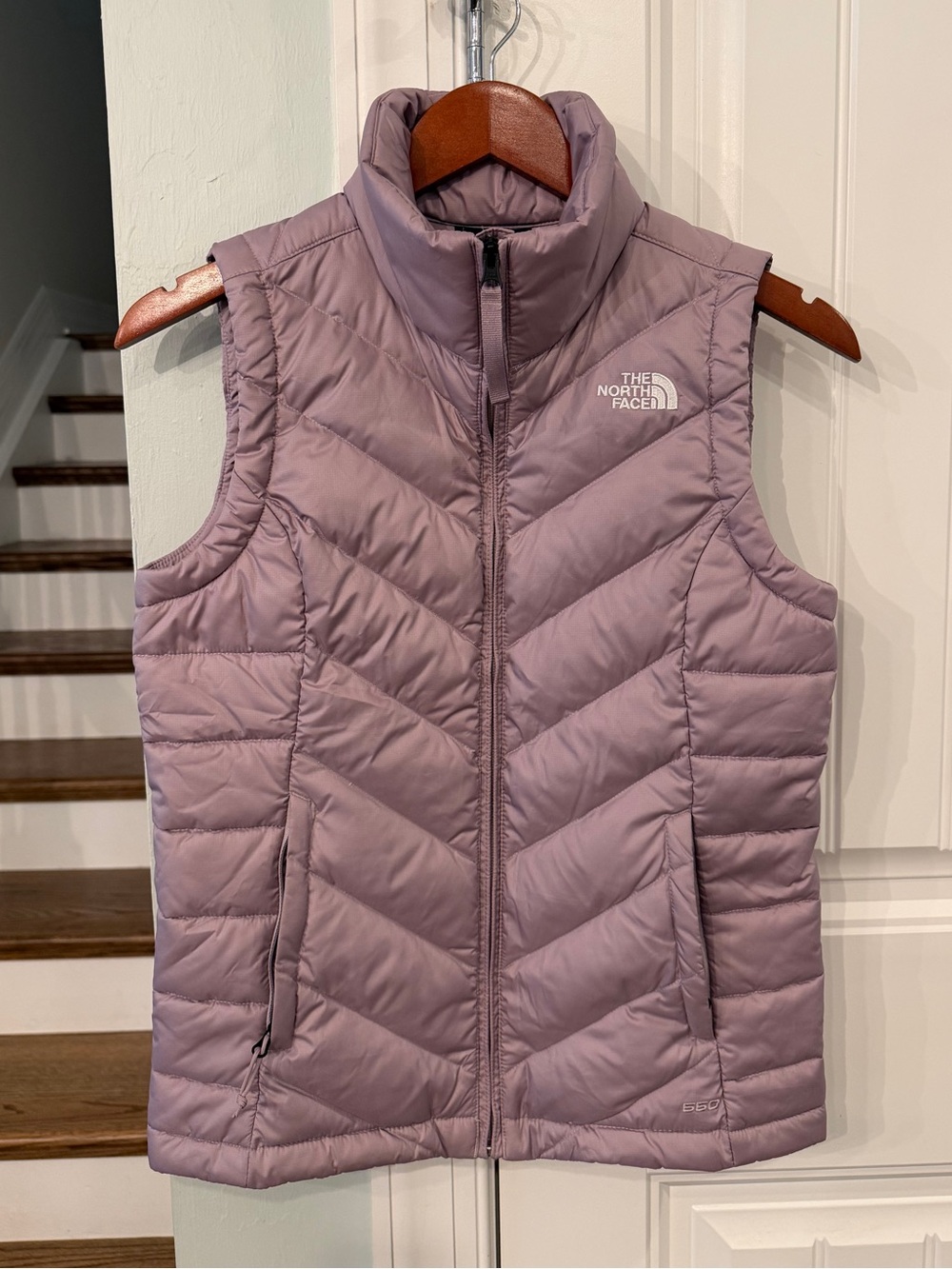 The North Face 550 Down Vest Womens XS Mauve Purple Puffer Quilted Zip